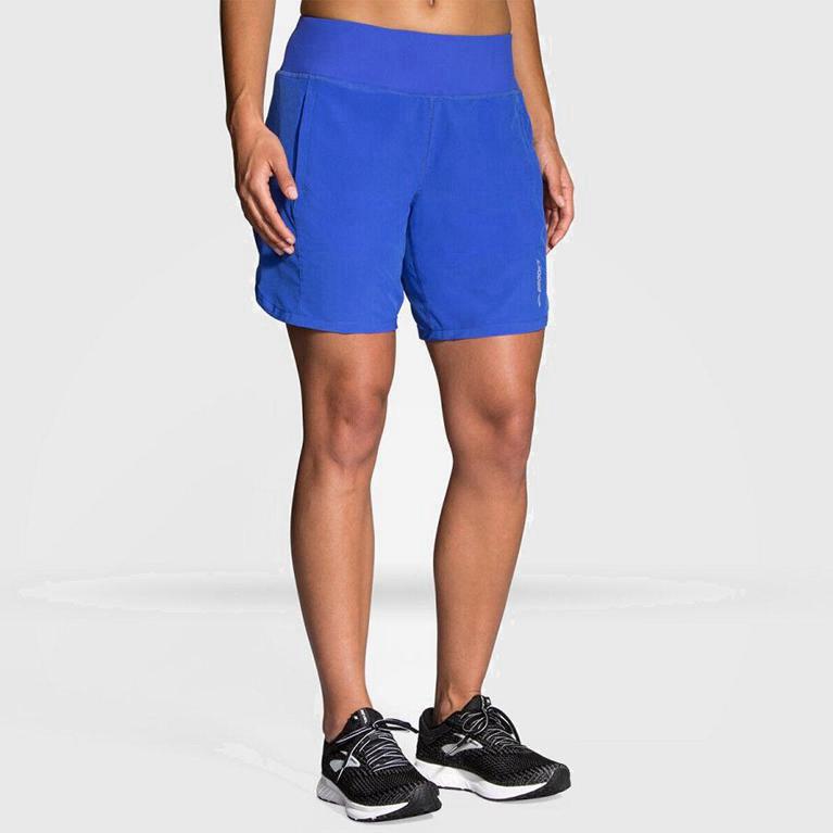 Brooks Chaser 7 Mujer Pantalones Cortos - Azules (6140VTWXG)